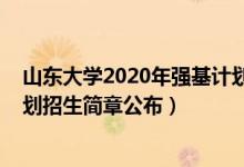 山東大學(xué)2020年強(qiáng)基計(jì)劃招生簡章（山東大學(xué)2022強(qiáng)基計(jì)劃招生簡章公布）