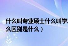 什么叫專業(yè)碩士什么叫學術碩士（專業(yè)碩士和學術碩士有什么區(qū)別是什么）