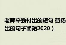 老師辛勤付出的短句 贊揚(yáng)老師辛勤的句子（贊美老師辛勤付出的句子簡(jiǎn)短2020）