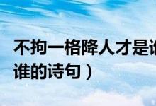 不拘一格降人才是誰寫的（不拘一格降人才是誰的詩(shī)句）