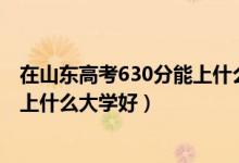 在山東高考630分能上什么大學(xué)（2022山東高考630分左右上什么大學(xué)好）