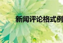 新聞評論格式例子（新聞評論格式）