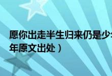 愿你出走半生歸來仍是少年原文（愿你出走半生歸來仍是少年原文出處）