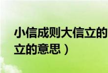 小信成則大信立的意思10字（小信成則大信立的意思）