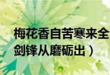 梅花香自苦寒來全詩句（梅花香自苦寒來 寶劍鋒從磨礪出）