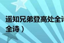 遙知兄弟登高處全詩是什么（遙知兄弟登高處全詩）