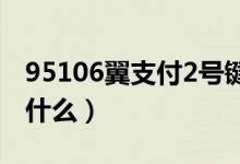 95106翼支付2號鍵是什么（95106翼支付是什么）