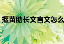 揠苗助長(zhǎng)文言文怎么翻譯（揠苗助長(zhǎng)文言文）