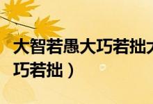 大智若愚大巧若拙大象無形全文（大智若愚大巧若拙）