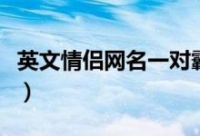 英文情侶網(wǎng)名一對霸氣（英文情侶網(wǎng)名帶翻譯）