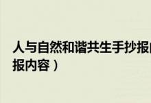 人與自然和諧共生手抄報(bào)內(nèi)容初中（人與自然和諧共生手抄報(bào)內(nèi)容）