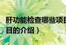 肝功能檢查哪些項目（關(guān)于肝功能檢查哪些項目的介紹）