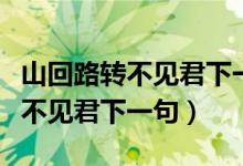 山回路轉(zhuǎn)不見君下一句詩句是什么（山回路轉(zhuǎn)不見君下一句）