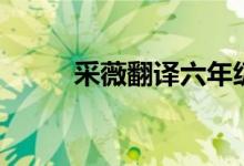 采薇翻譯六年級(jí)下冊(cè)（采薇翻譯）