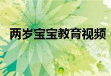 兩歲寶寶教育視頻（兩歲的寶寶怎么教育）