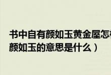 書中自有顏如玉黃金屋怎樣解釋（書中自有黃金屋書中自有顏如玉的意思是什么）