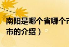 南陽是哪個(gè)省哪個(gè)市（關(guān)于南陽是哪個(gè)省哪個(gè)市的介紹）