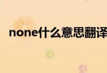 none什么意思翻譯中文（none什么意思）