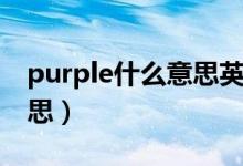 purple什么意思英語怎么讀（purple什么意思）