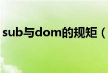 sub與dom的規(guī)矩（sub和dom的相處原則）