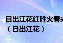 日出江花紅勝火春來(lái)江水綠如藍(lán)的意思是什么（日出江花）