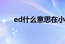 ed什么意思在小說里（ED什么意思）