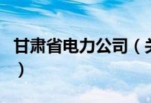 甘肅省電力公司（關(guān)于甘肅省電力公司的介紹）