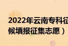 2022年云南?？普骷驹柑顖髸r間（什么時候填報征集志愿）