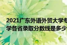 2021廣東外語(yǔ)外貿(mào)大學(xué)專業(yè)分?jǐn)?shù)線（2021廣東外語(yǔ)外貿(mào)大學(xué)各省錄取分?jǐn)?shù)線是多少）