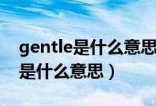 gentle是什么意思英語翻譯成中文（gentle是什么意思）