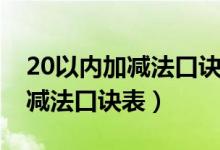 20以內(nèi)加減法口訣表兒歌快記憶（20以內(nèi)加減法口訣表）