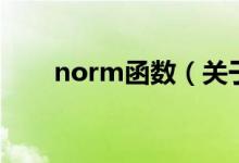 norm函數(shù)（關(guān)于norm函數(shù)的介紹）