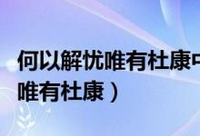 何以解憂唯有杜康中的杜康是什么（何以解憂唯有杜康）