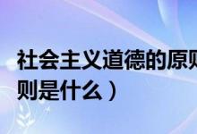 社會主義道德的原則是啥（社會主義道德的原則是什么）