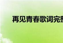 再見青春歌詞完整版（再見青春歌詞）