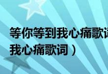 等你等到我心痛歌詞表達什么意思（等你等到我心痛歌詞）