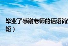 畢業(yè)了感謝老師的話語簡短精辟（畢業(yè)了感謝老師的話語簡短）