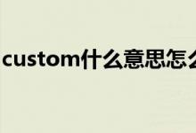 custom什么意思怎么讀（custom什么意思）