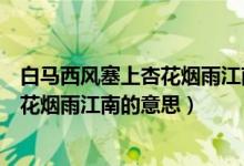 白馬西風(fēng)塞上杏花煙雨江南的意思二年級(jí)（白馬西風(fēng)塞上杏花煙雨江南的意思）