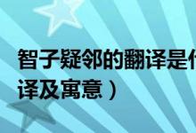 智子疑鄰的翻譯是什么及啟示（智子疑鄰的翻譯及寓意）