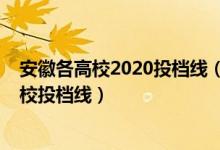 安徽各高校2020投檔線（2022安徽高考提前批本科軍事院校投檔線）