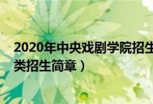 2020年中央戲劇學院招生計劃（2020年中央戲劇學院藝術類招生簡章）