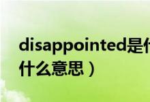 disappointed是什么詞（disappointed是什么意思）