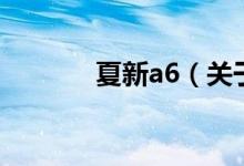 夏新a6（關(guān)于夏新a6的介紹）