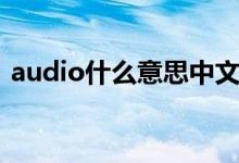 audio什么意思中文翻譯（audio什么意思）