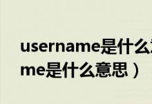 username是什么意思翻譯成中文（username是什么意思）