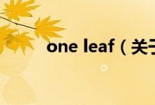 one leaf（關(guān)于one leaf的介紹）