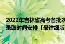 2022年吉林省高考各批次錄取時(shí)間（2022吉林高考各批次錄取時(shí)間安排【最詳細(xì)版】）