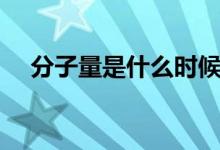 分子量是什么時(shí)候?qū)W的（分子量是什么）