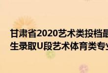 甘肅省2020藝術類投檔最低分（2022年甘肅省普通高校招生錄取U段藝術體育類專業(yè)投檔最低分）